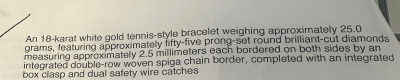 An 18-Karat White Gold and Diamond Tennis Bracelet