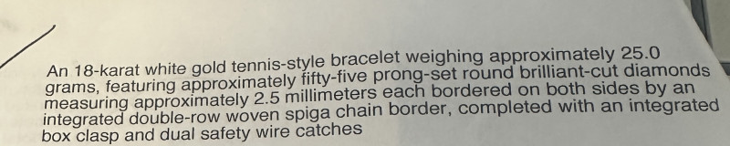 An 18-Karat White Gold and Diamond Tennis Bracelet