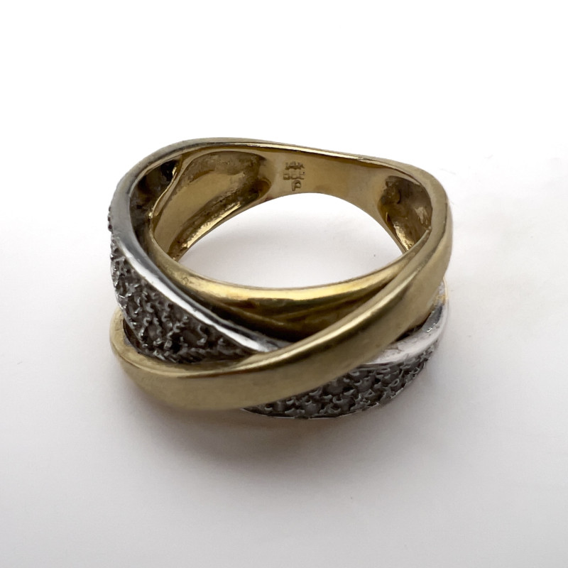 A three-piece 14k gold statement ring lot