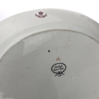 English Imari-Palette Ironstone Platter and Continental Porcelain Plates Lot