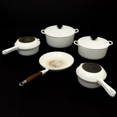 Image for Lot Nine-Piece Le Creuset Enameled Cast Iron Cookware Set