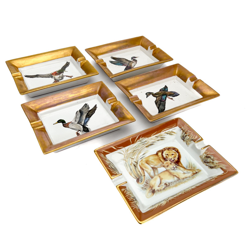 Collection of Porcelain Vide-Poches / Ashtrays, Hermès and A.CH
