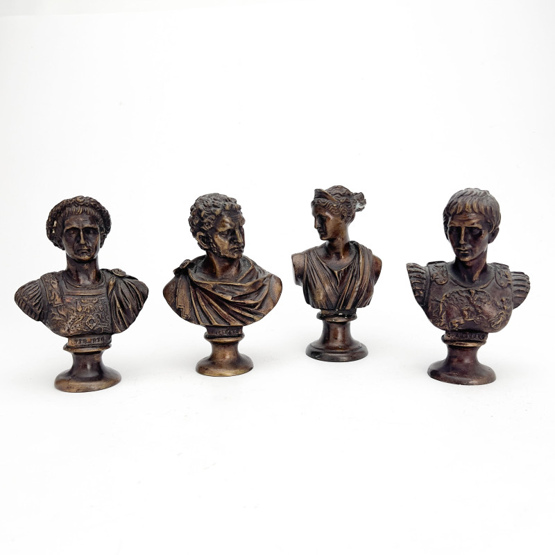 Set of Four Grand Tour Bronze Classical Busts