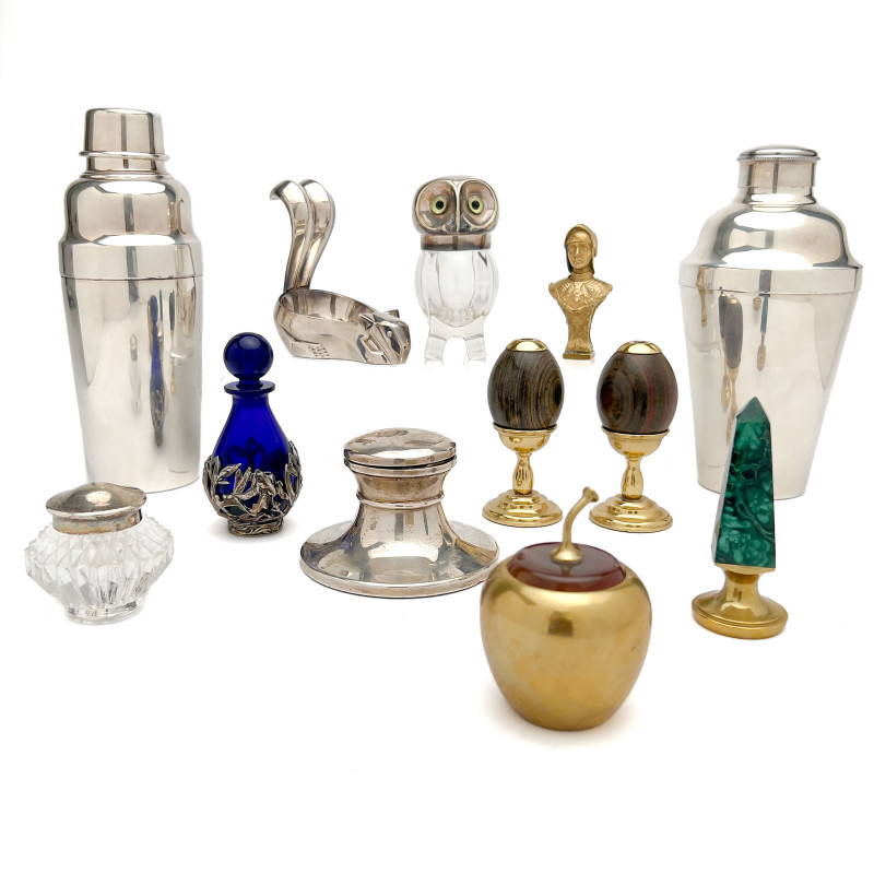 Mixed Decorative Desk and Barware Articles
