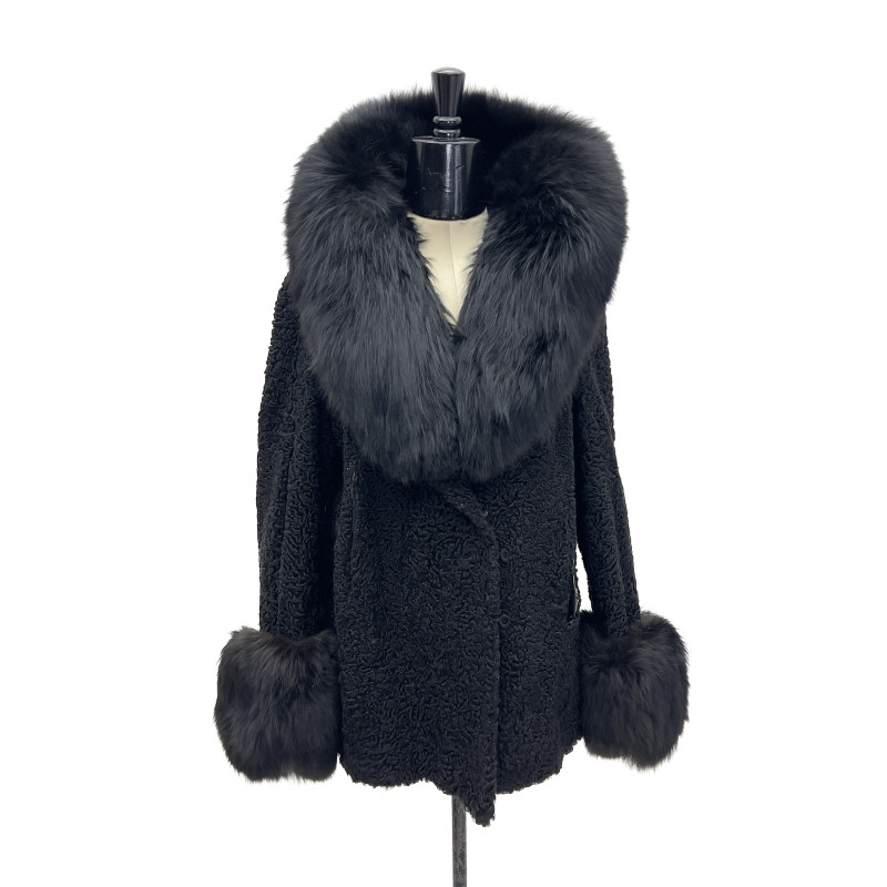 Furs by Diaco Persian Lamb and Fox Fur Jacket