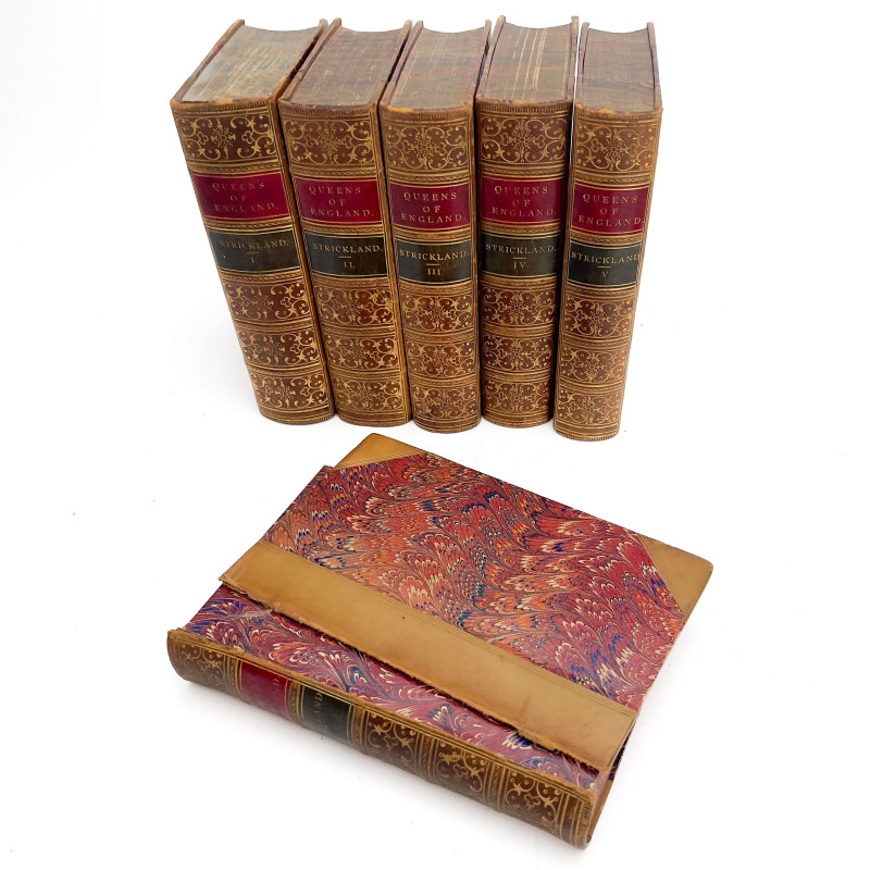Large Group of Antiquarian Leather-Bound Hardcover Volumes