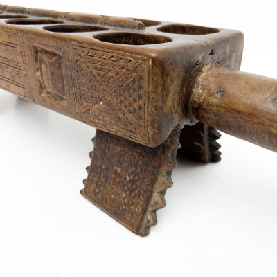 Hand-Carved African Mankala Game Board