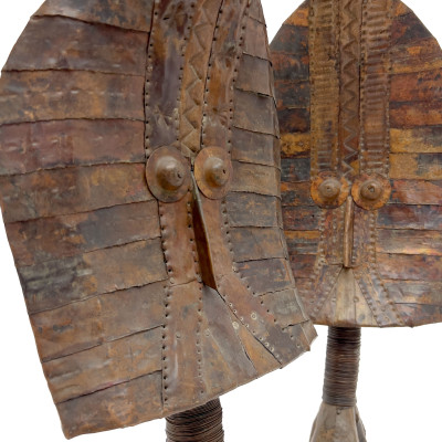 Pair of African Kota Reliquary Guardian Figures (Mbulu Ngulu)