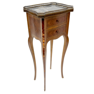 Image for Lot French Style Inlaid Mahogany and Kingwood Chiffonnière