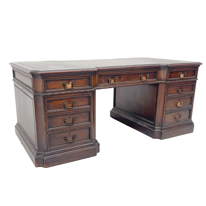 A Traditional Mahogany Partners Desk