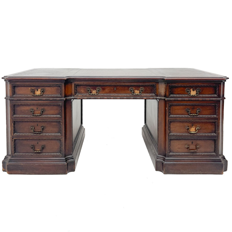 A Traditional Mahogany Partners Desk