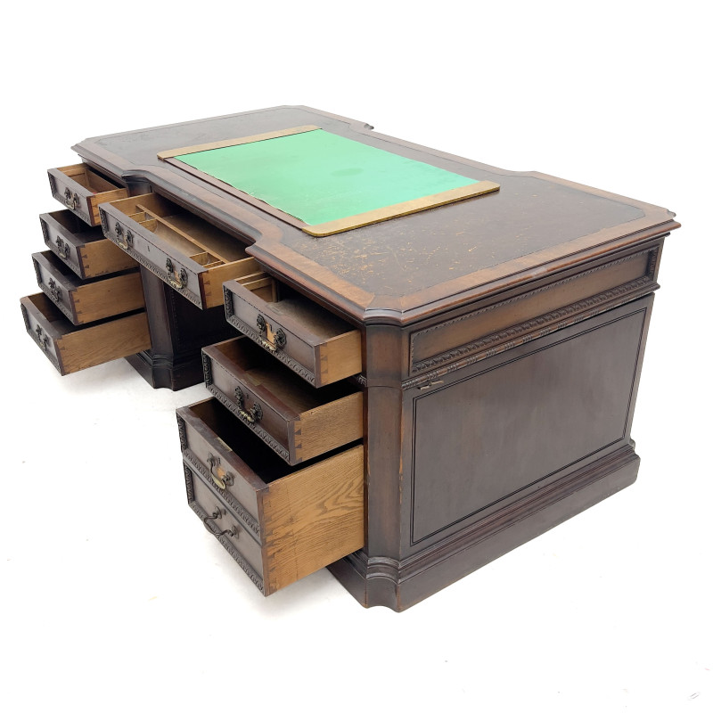 A Traditional Mahogany Partners Desk