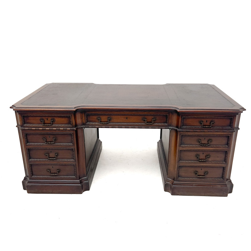 A Traditional Mahogany Partners Desk