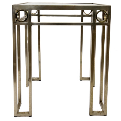 Contemporary Chrome and Glass Side Table