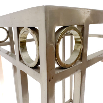 Contemporary Chrome and Glass Side Table