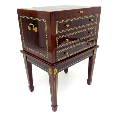 Image for Lot Sheraton Style Faux Bois Painted Humidor