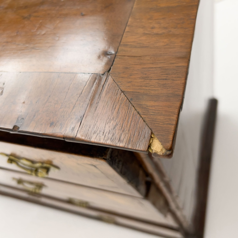 William and Mary Style Burl Walnut Small Chest of Drawers