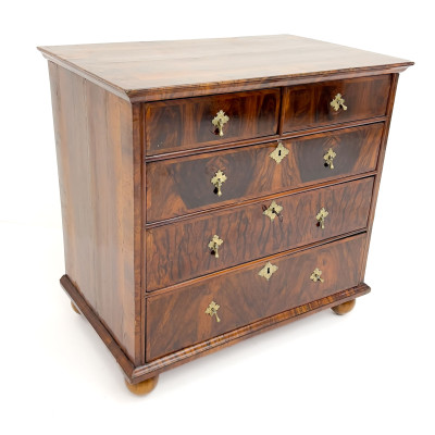 Image for Lot William and Mary Style Burl Walnut Chest of Drawers