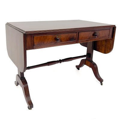 Image for Lot Regency Style Mahogany Dropside Sofa Table
