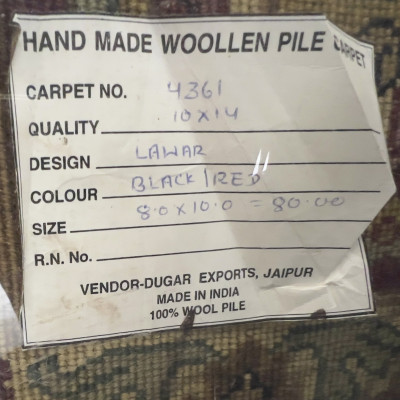 An Indian Hand-Knotted Woolen Pile Carpet