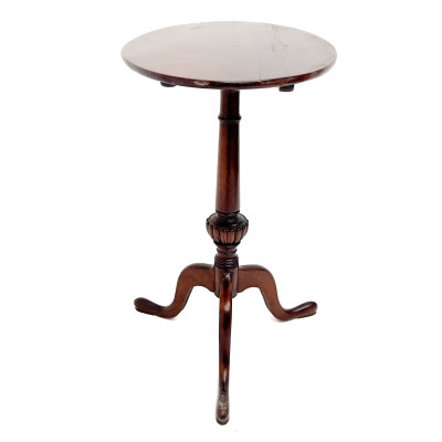 George III Style Inlaid Mahogany Tilt-Top Candlestand